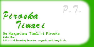 piroska timari business card